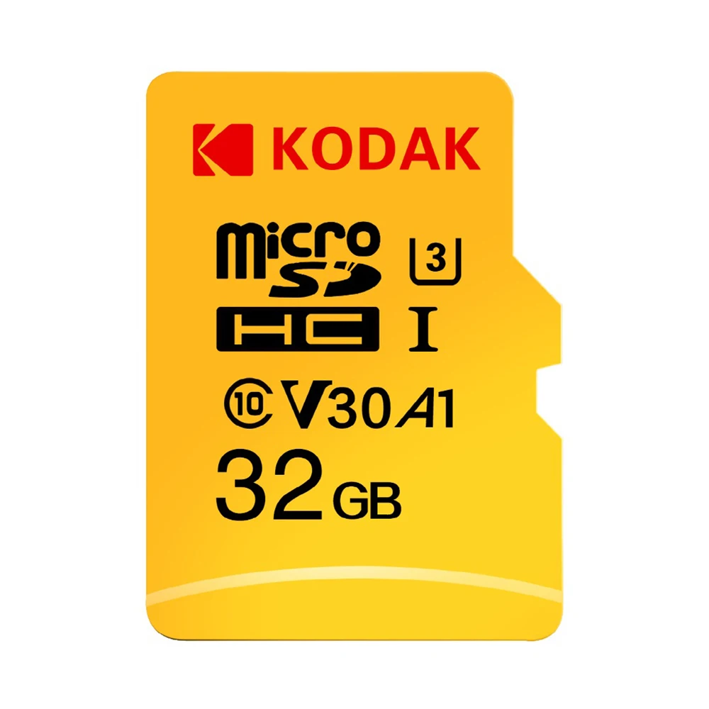 Kodak SD Card 64 Гб/32 128 256 512 ГБ, Micro SD карта, Class10 U3 A1 V30 слот для карт памяти 100 МБ/с. чтения Скорость 4K видео Запись TF карты - Емкость: 32 Гб