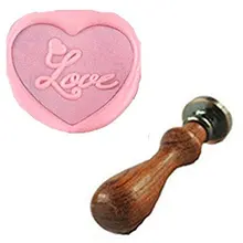 MDLG винтажные любовные Сердца Форма изображение на заказ логотип Свадебное приглашение воск печать штамп палисандр ручка набор