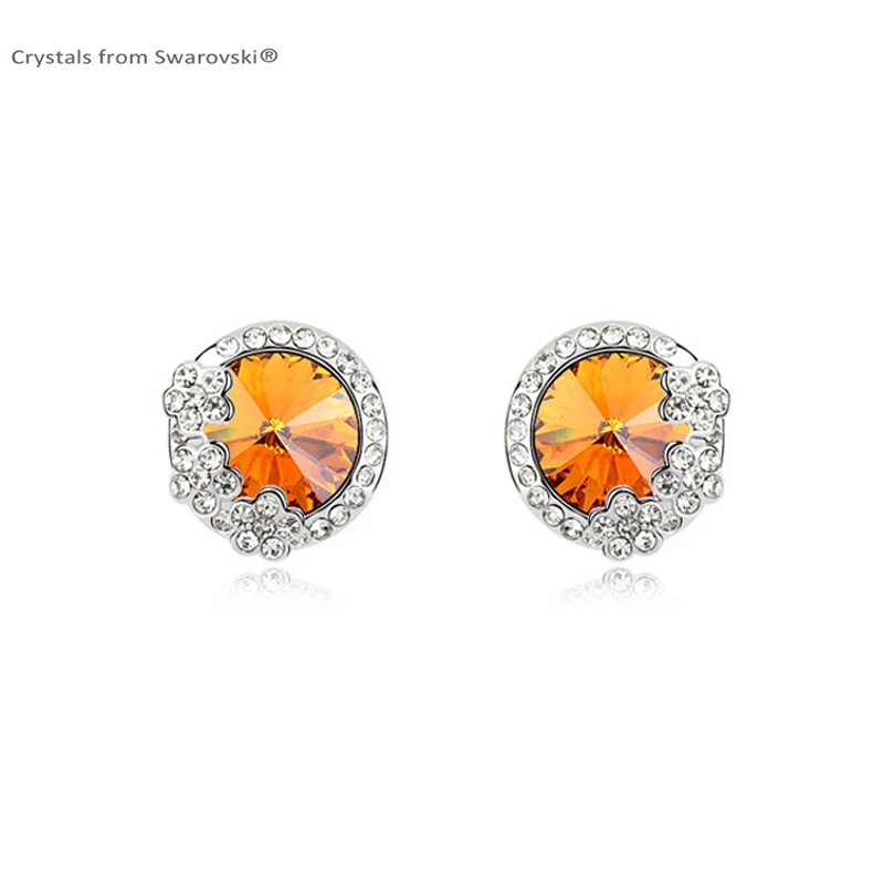 

Best Quality Simple Round Earrings Stud Made With Austria Elements Crystals from Austria Women Costume Jewelry