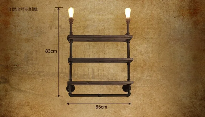 Американский кантри водопроводные Настенные светильники европейские промышленная водопроводная труба книжная полка крепеж для настенных светильников кафе домашнее Внутреннее освещение