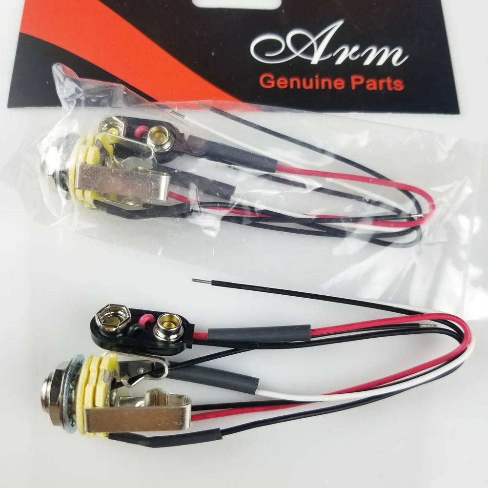 1 Piece 1/4" Stereo Output Jack Electric Guitar/Bass Short Open Electric Guitar Jack With Line Made In USA