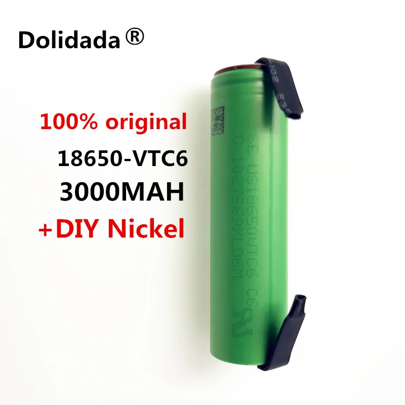 Dolidada 3,7 в 3000 мАч литий-ионный аккумулятор 18650 для us18650 vtc6 батарея 30A 3000 мАч+ DIY никель