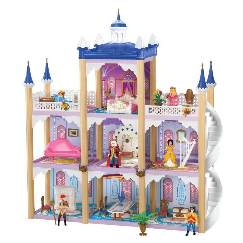 Большой кукольный домик Принцесса замок с кукольными аксессуарами DIY Casa De Bambole роскошная вилла Большой Дворец Рождественские Игрушки Подарки для детей