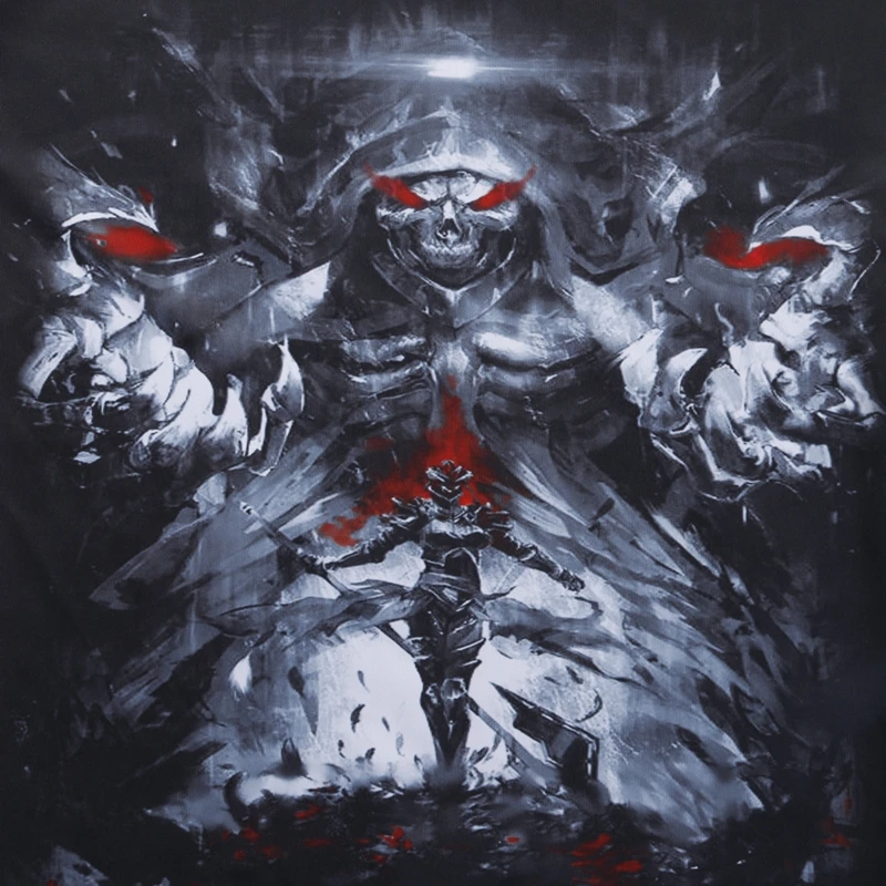MGFHOME аниме JK Overlord Косплей рубашка Череп Ainz Ooal платье связанные футболки топы с