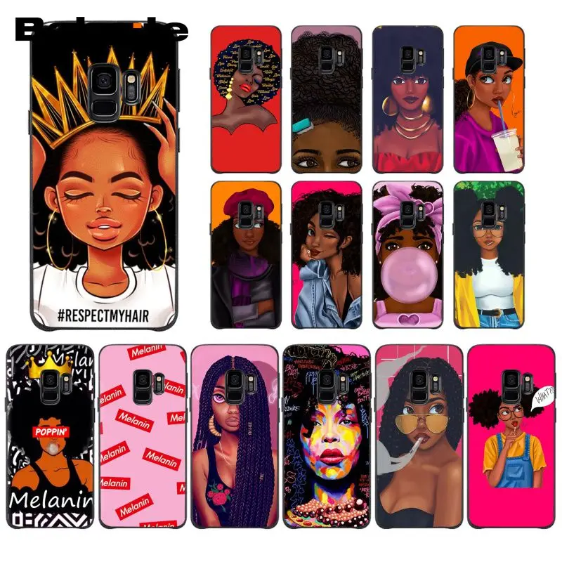 

Babaite Queen Afro Melanin Poppin Girl Phone Case Shell for Samsung Galaxy S9 plus S7 edge S10 Plus S10E S10lite S8 plus