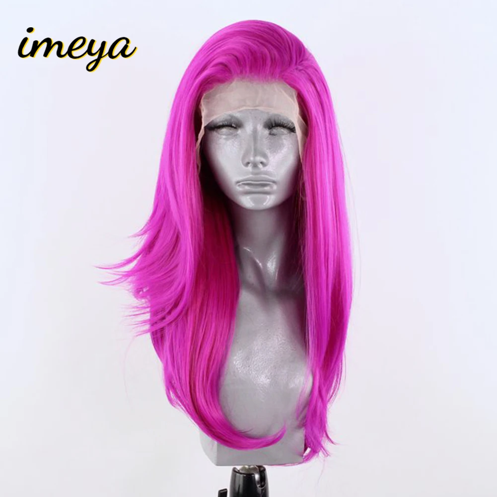 

Imeya Long Natural Wave Synthetic Lace Front Wigs With Side Part Heat Resistant Fiber Lace Wigs For Women