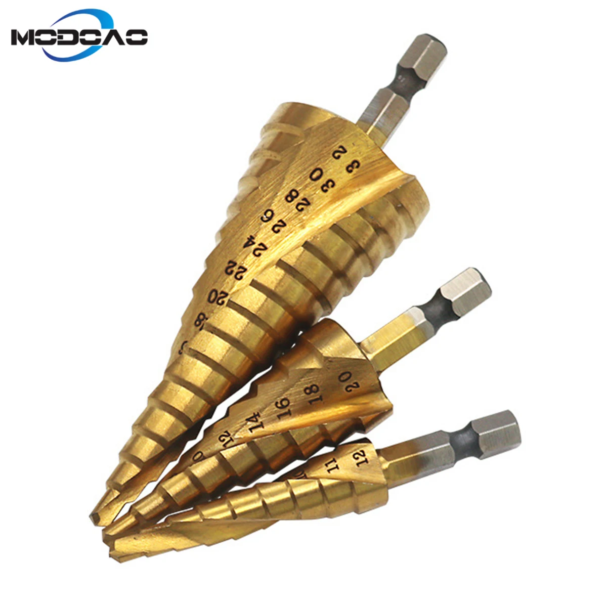 4 12/20/32mm HSS Титан покрытием Шаг сверло инструменты для сверления обработки металла