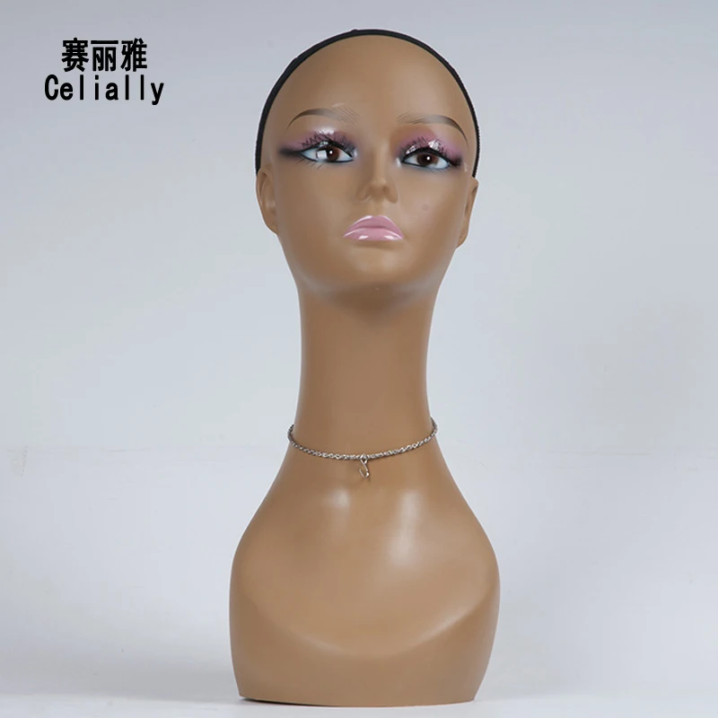 Female Realistic Black Mannequin Head Sale For Wig Hast And Jewelry