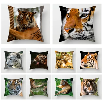 

Fuwatacchi Tiger Animal Cushion Cover Wild Tiger Head Printed Throw Pillows Cover for Home Sofa Car Decorative Pillows Cases
