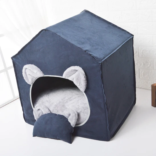 Coral velvet pet tent with non-slip bottom dog house overall washable kennel fully enclosed pet room warm kennel Coral velvet pet tent with non-slip bottom dog house overall washable kennel fully enclosed pet room warm kennel