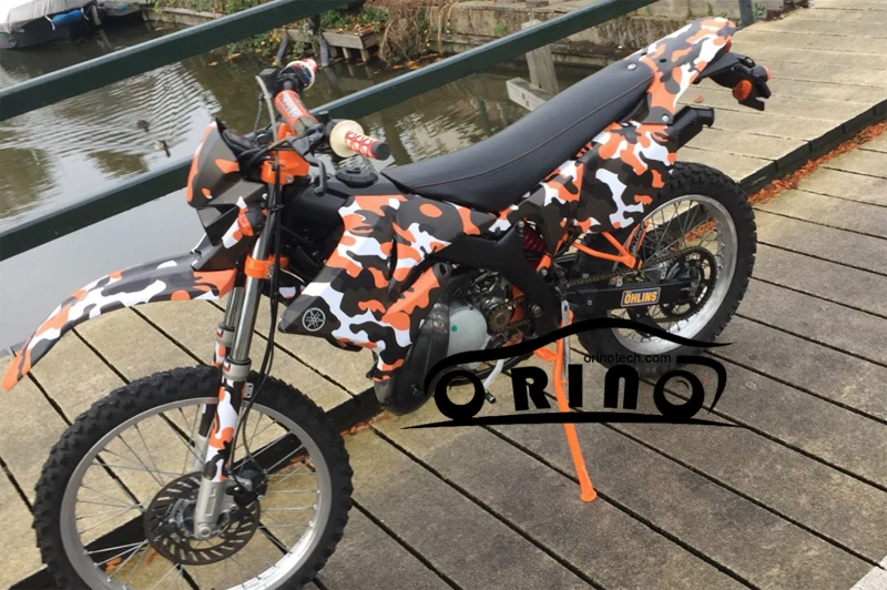 Orange Black Camouflage Vinyl Wrap-3