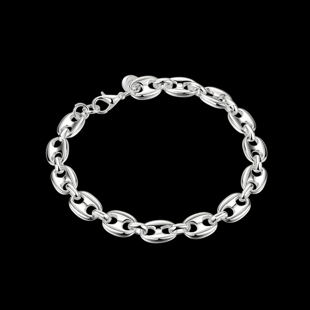 Hot Silver color chain bracelet jewelry fashion men's cool party style