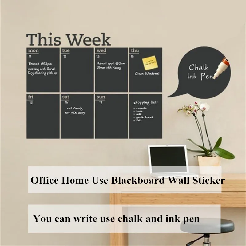 Calendario Pizarra Para Pared Adhesivo De Vinilo Extraible Papel
