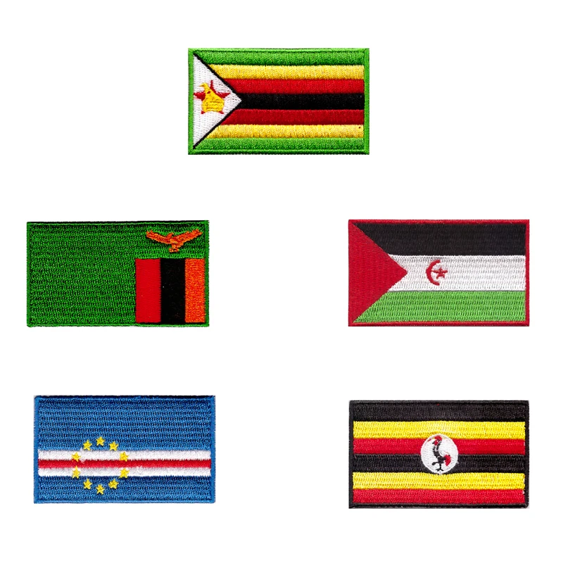 

Popula Nation Flag Patches For Clothing National Emblem Patch Sewing On Embroidered Stickers For Clothes Country Iron On Patches