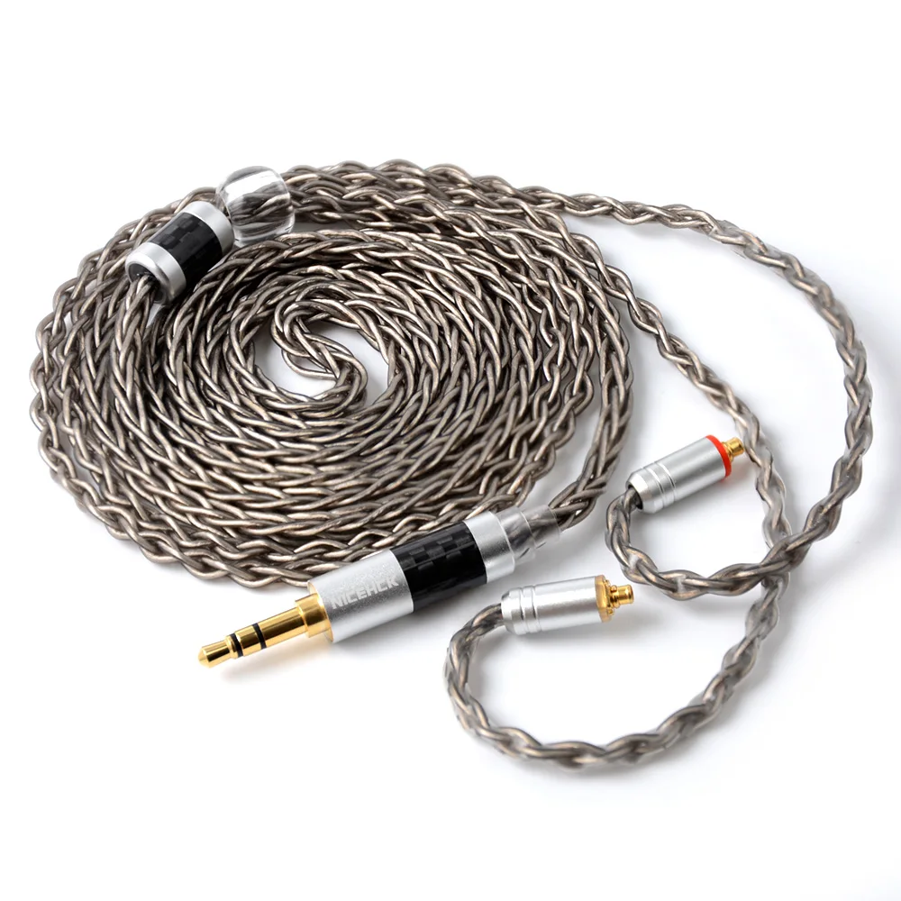 

NICEHCK 8 Core Silver Plated Upgrade Cable TypeC/Type-C/3.5/2.5/4.4mm MMCX/2Pin For KZ ZSN/ZS10/ZS7 TRN V80 M6 SE535 CCA C10 C16