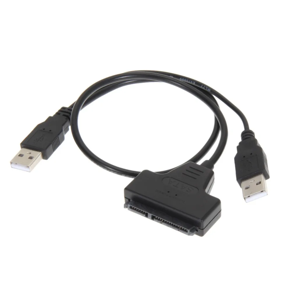 Кабель адаптер для жесткого диска с двумя USB 2 0 на 7 + 15 22Pin SATA ноутбук CD DVD Rom SATA22Pin 5