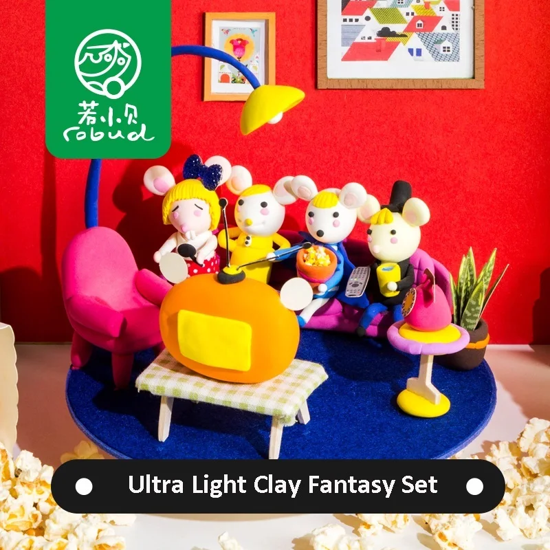 

Robud DIY 12 Color Ultralight Clay Fluffy Slime Supplies Soft Clay Plasticine Parent-child toy for Children Safe and Non-toxic
