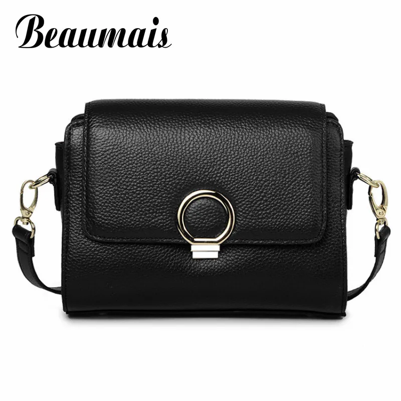 

Beaumais Genuine Leather Women Messenger Bags Hasp Handbags Brand Women Shoulder Bags Crossbody Bags For Women Clutch Bag DB5991