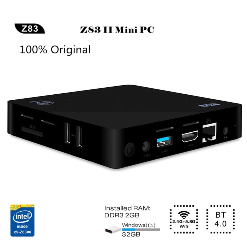 

Z83II Mini PC 4GB+64GB Intel Atom X5-Z8350 Quad Core 64bit Bluetooth4.0 HDMI 2.4G 5.8G WiFi TV Box Media Palyer X86 1000M LAN