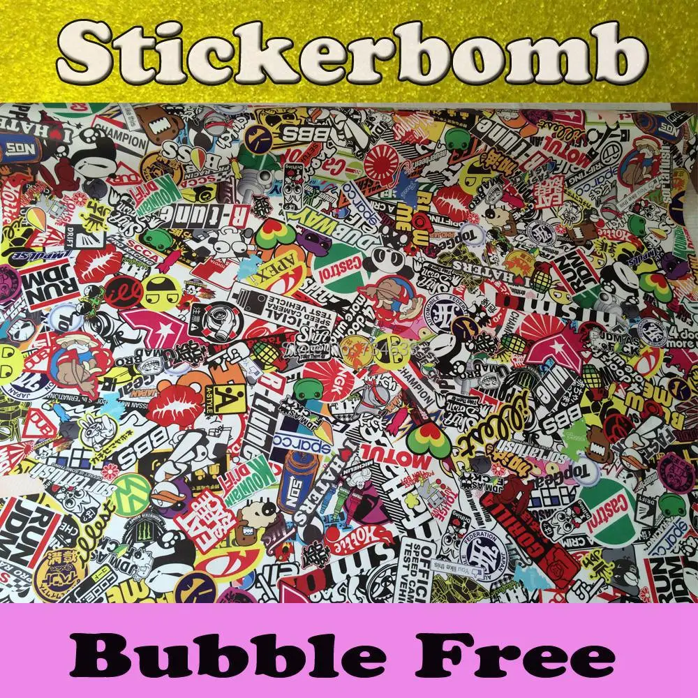 Matte / Glossy JDM Euro style Stickerbomb Vinyl Car Wrap Sticker