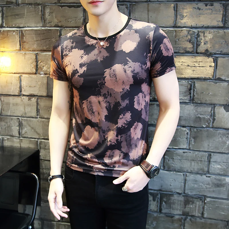 

8Colors T-Shirts Men Summer Ice Silk Men T shirts Male Fashion Short Sleeve Undershirt Man Tees Tops 2019 New Arrival Fitted 4XL