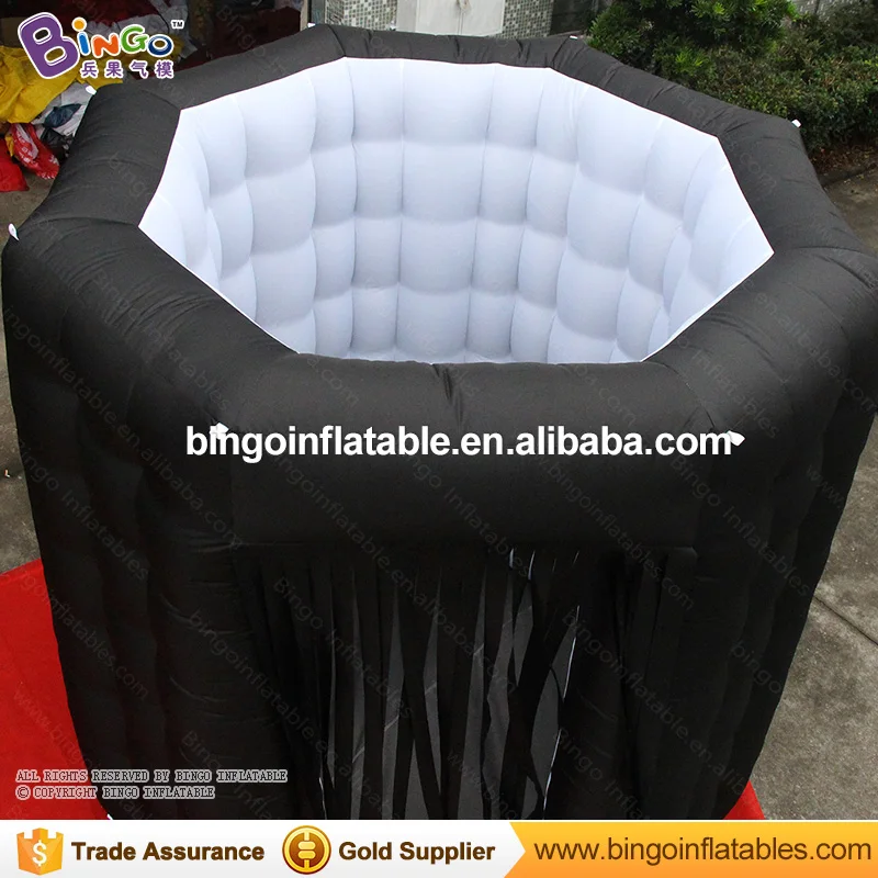  Customized diamond shaped 2.4X2.4X2.4 Meters white interior black exterior inflatable photo booth f