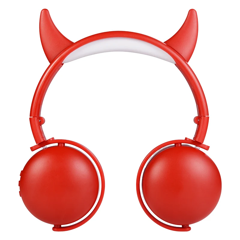 Наушники с кошачьими ушками Bluetooth с рогами оленя Lite devil ears беспроводная гарнитура светодиодный мигающий для маскарадной музыки