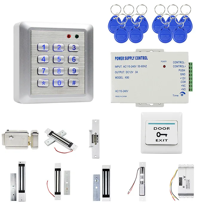DIYSECUR 125 кГц RFID двери Система контроля доступа DIY Kit с электронным магнитным замком Strike Lock питание