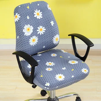 

Europe Style Office Chair Cover Spandex Cover On Seat Chair Printed Slipcovers For Office 2pcs/set Chair Back Cover+ Chair Case