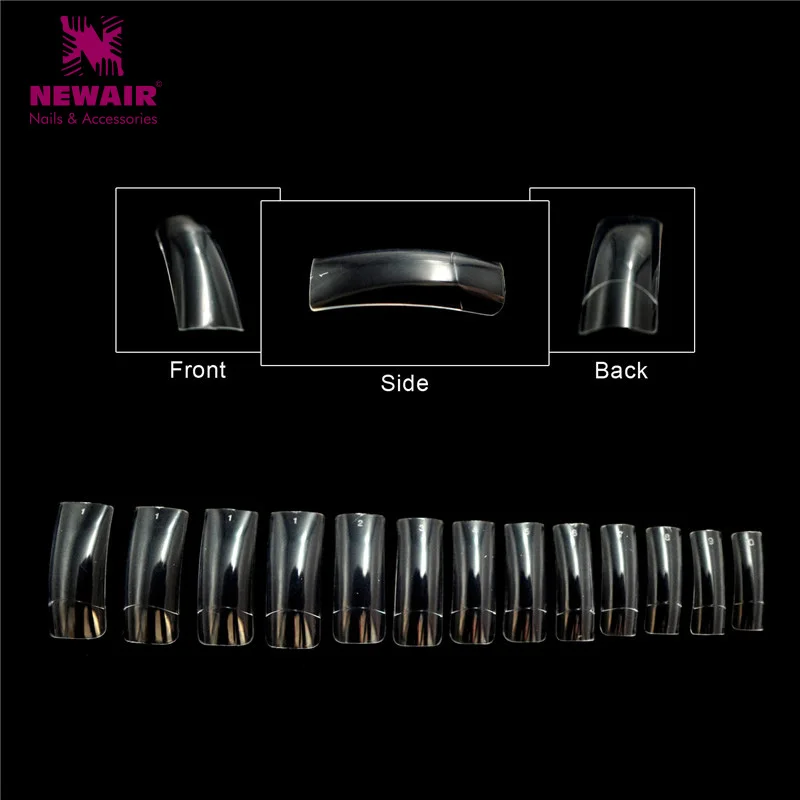500 длинные Типсы для дизайна ногтей Французский прозрачный наконечник ABS Искусственный Полный Поддельные Профессиональные украшения для ногтей маникюр - Цвет: Clear