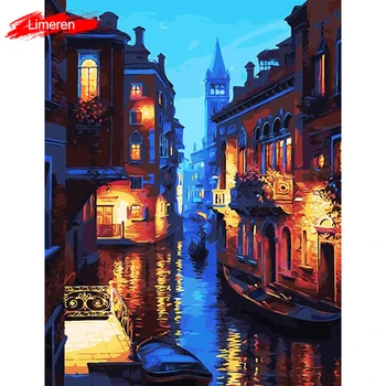 

Venice Nightscape DIY Painting By Numbers Handpainted Oil Paint By Numbers Kits Home Wall Art Picture For Decor Unique Gift