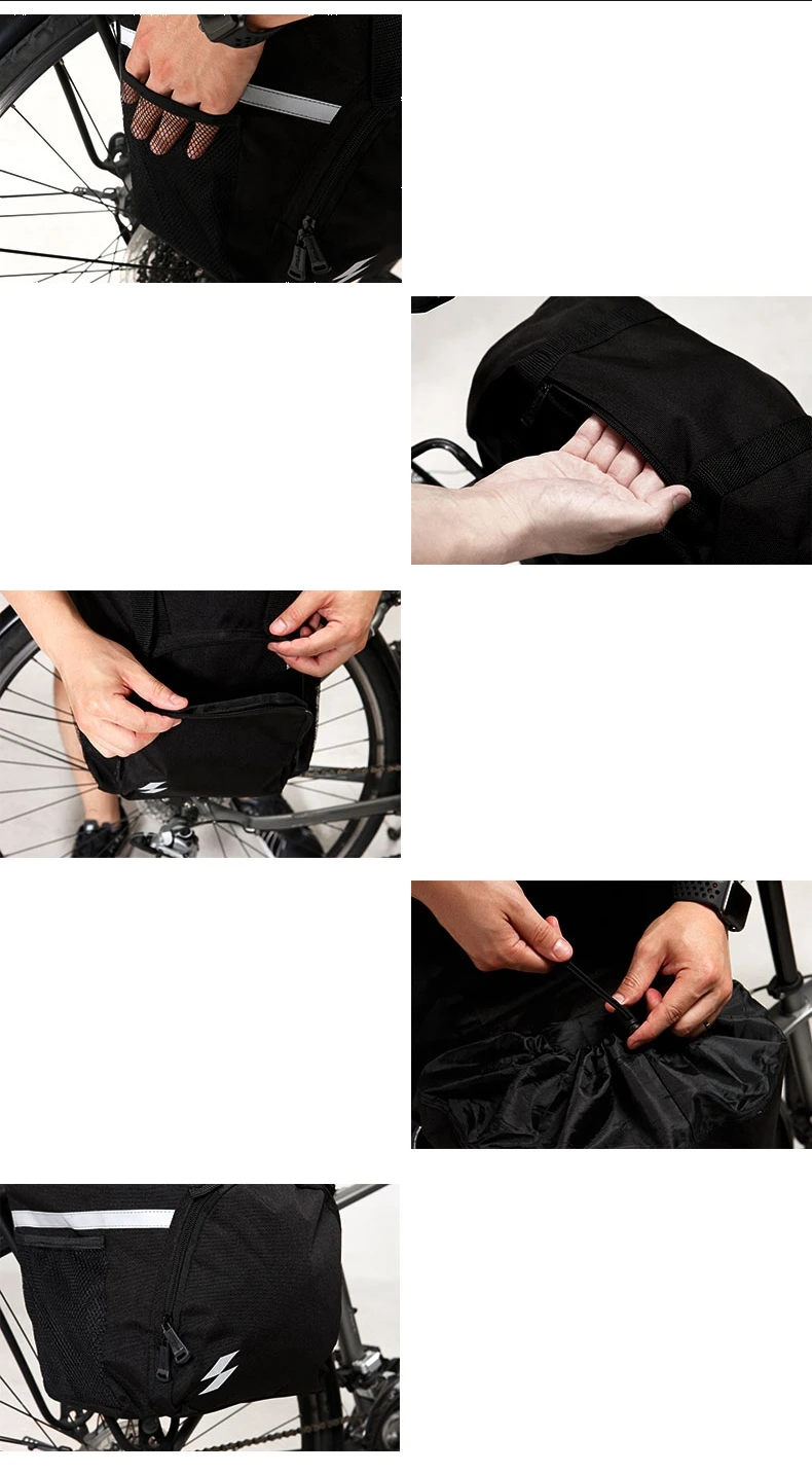 Top New 15L Bike Tail Rear Seat Trunk Bag Bicycle Saddle Bag Rack Side Panniers Pouch Outdoor Cycling Saddle Storage 6