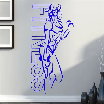 

2018 New Home Vinyl Decal Wall Sticker Fitness Body Girl Gym Sport Workout Decoration Wallpapers For Gym Room