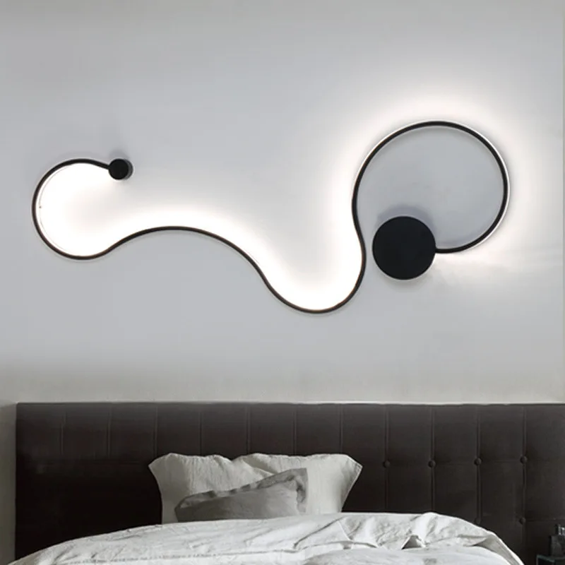  modern curve LED wall lamp snakelike S shape fixtures lights for living room aisel corridor aluminu - 32917060126