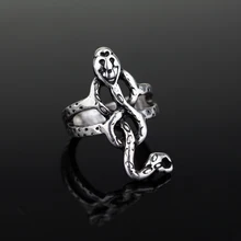 MQCHUN plata Vintage Color horrocrux Voldemort la muerte serpiente anillo Nagini Slytherin