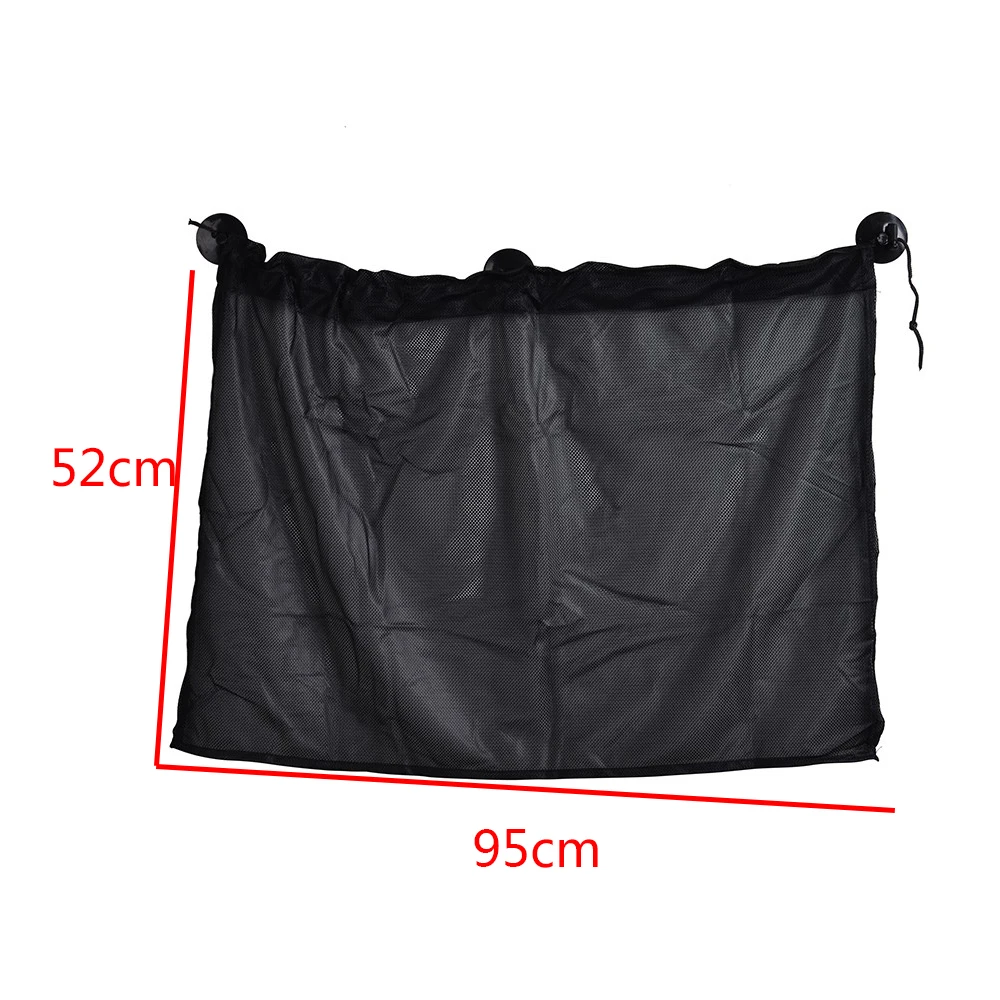 

1 Pair Sun Shade Curtain Black Color Car Sunshade Curtain UV Protection Mesh Fabric With Suction Cup