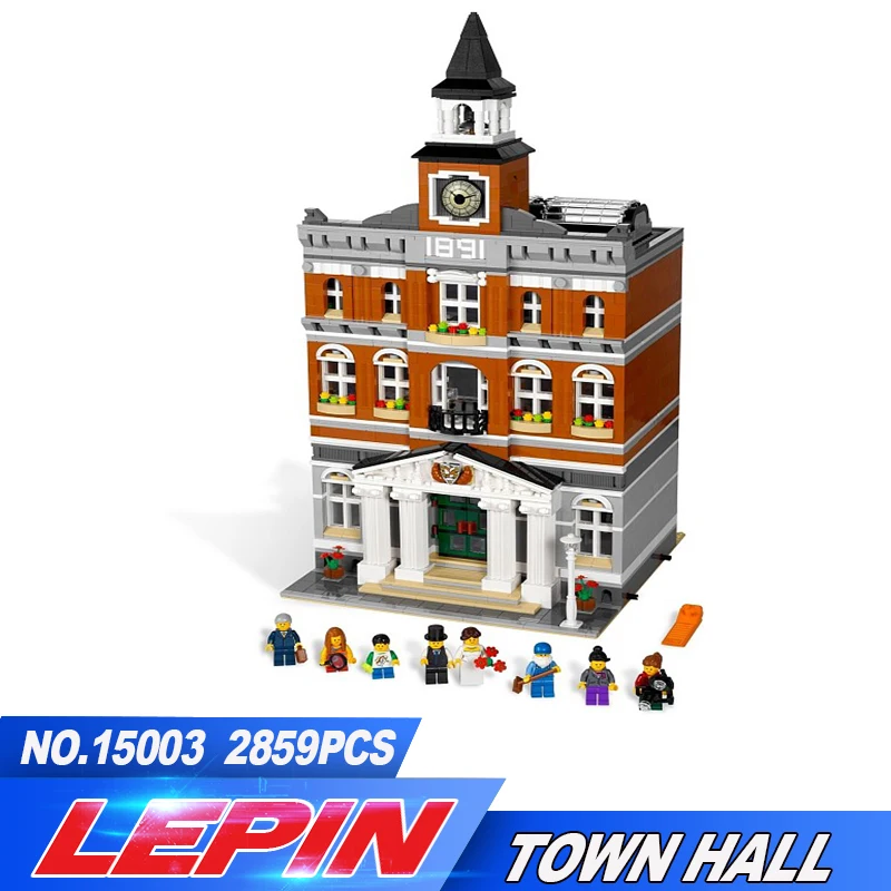 

2016 DHL 15003 2859 PCS City Creator Town Hall Sets Model Building Kits Set Blocks Compatible legoed With 10024
