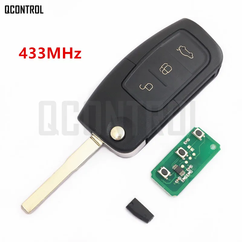 QCONTROL clé télécommande pour voiture Ford Fusion Focus Mondeo Fiesta Galaxy HU101, clé pliante pour véhicule