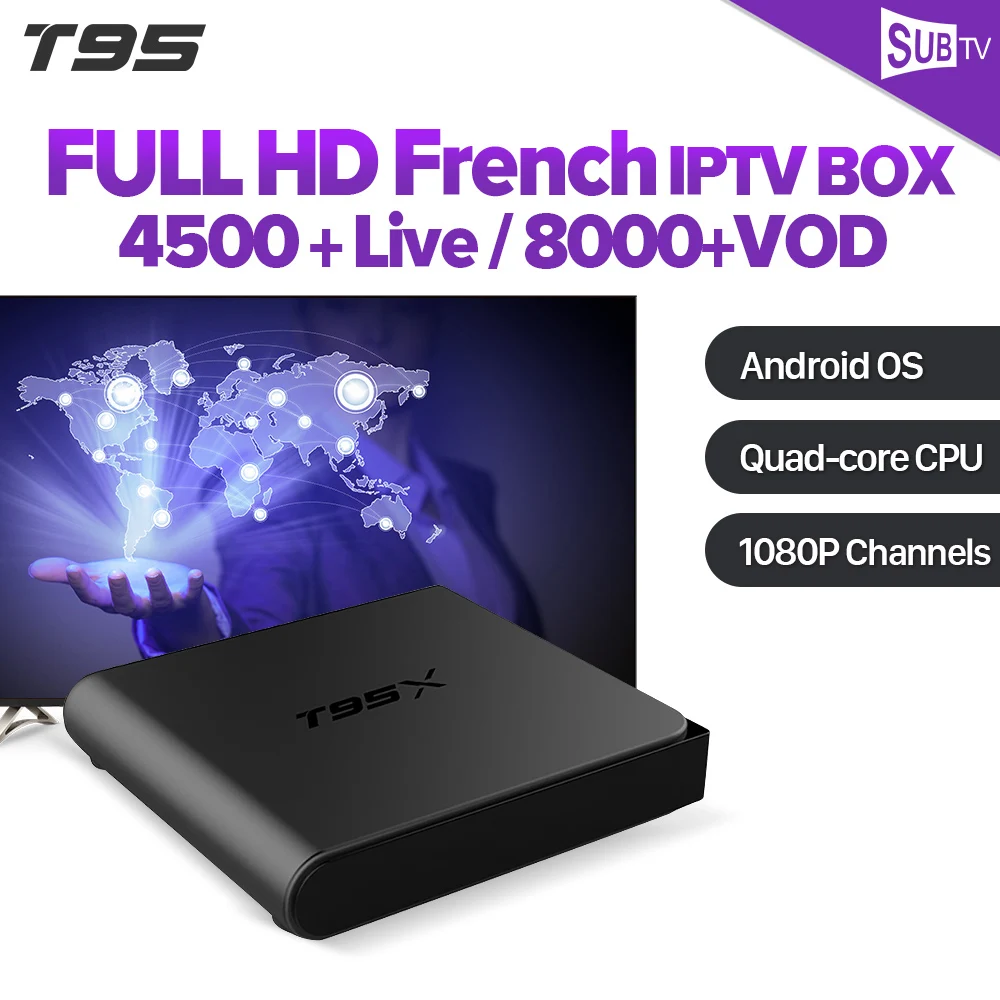 IP ТВ 1 год французский Abonnement SUB tv аккаунт 4500 каналов T95X tv Box Android 6,0 Европейский IPTV Албания Великобритания французский арабский IP tv Box