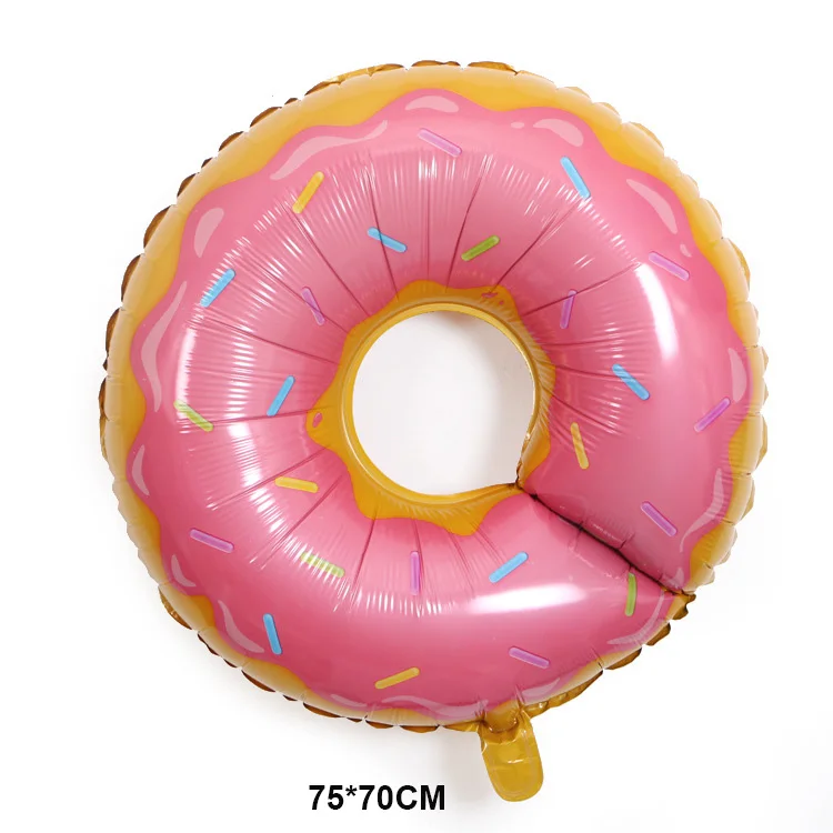 50 шт. большой размер 75*70 см сладкий Пончик фольги Воздушные шары пончики воздушный шар мальчики/девочки шарик для дня рождения Baby Shower - Цвет: Pink 75CM