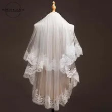 Voile Mariage 1.2 Meters Lace Edage Short Wedding Veil Tulle Ivory/White Bridal Veil Wedding Accessories Velos de Novia