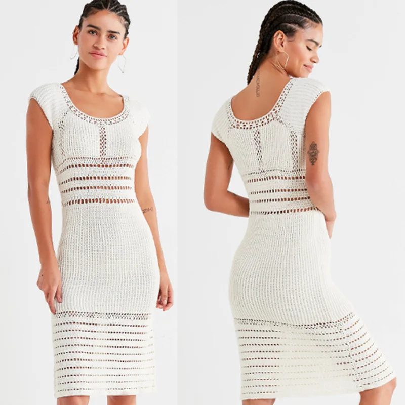 

Robe De Plage Swimwear 2019 Swimsuit Women's Dresses Dress Beach Women Pareo Tunics Summer Cover Up New Knitted Hollow Skirt