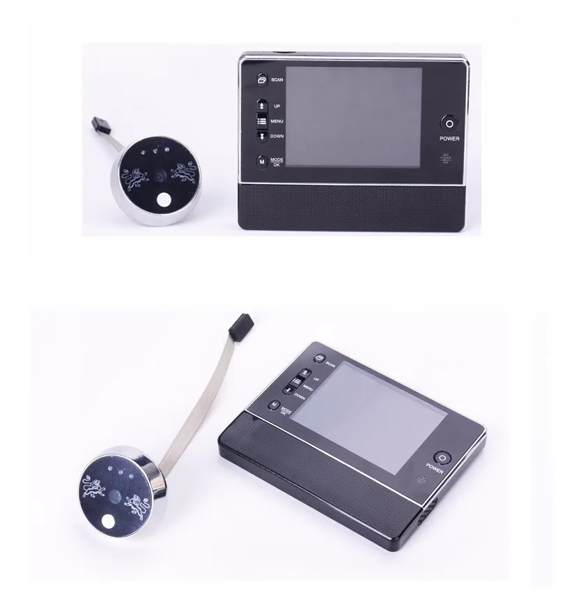 2016 New digital peephole Russian menu 3.5inch LCD 0.3 Megapixels 3X Zoom IR night vision 32 Rings support Video+Photos peephole
