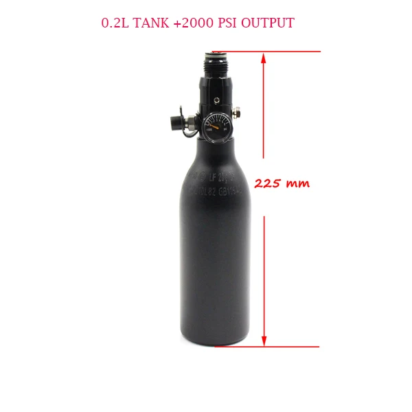 QUPB PCP Пейнтбол HPA цилиндры 4500PSI бак с регулятором 0.2L/0.35L/0.45L - Цвет: 0.2L 2000psi output