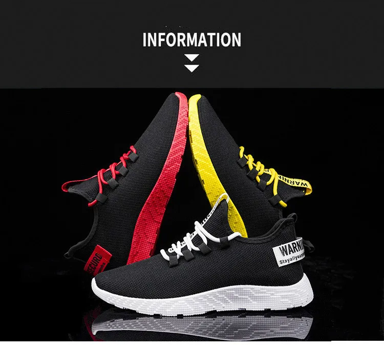 Men Sneakers New Breathable Lace Up Men Mesh Shoes Fashion Casual No-slip Men Vulcanize Shoes Tenis Masculino