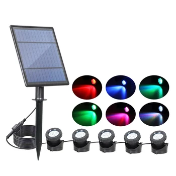 

LED Solar Powered flood light RGB LED Light Sensor Projector Garden Spotlight Waterproof Outdoor Landscape Lighting Lawn Lamp