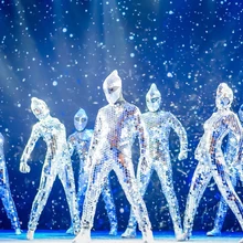 Зеркальный костюм для женщин и мужчин зеркальный костюм сценический костюм ds вечерние комбинезоны для ночного клуба танцевальный костюм для бара ГОГО VDB681