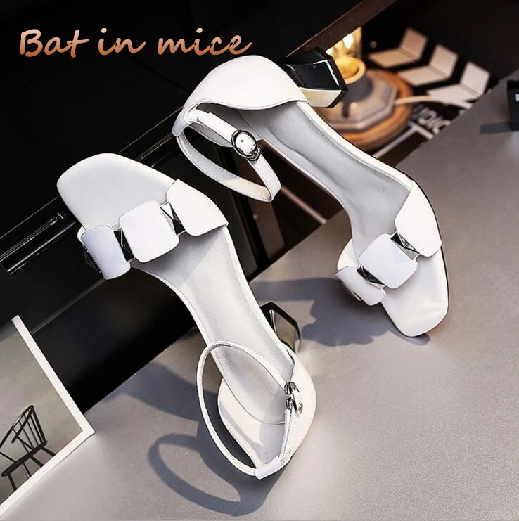

High quality Genuine Leather sandals Women Open toe Cowhide Ladies Shoes High Heels College Wind Fashion Female Pumps shoes C520