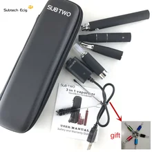 Electronic cigarette SUB TWO evod 3 in 1 e cigarette Vaporizer Dry herb Wax Liquid Cigarette starter Kit