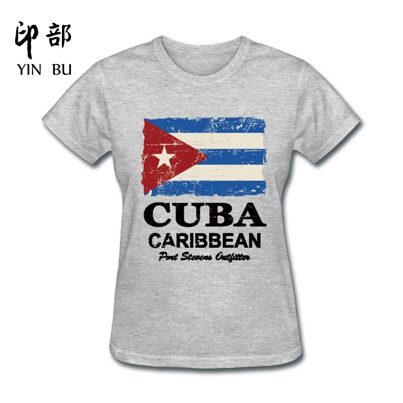 

New design Teenage Youth Funny New Flag Of Cuban Cuba Flag Cotton T Shirt for women